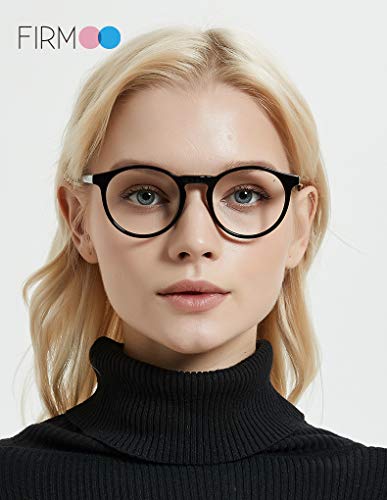 Firmoo Blue Light Blocking Glasses For Women And Men Black Chic Round 