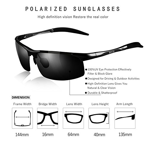 Duco Men’s Driving Sunglasses Polarised Glasses Sports Eyewear Fishing ...